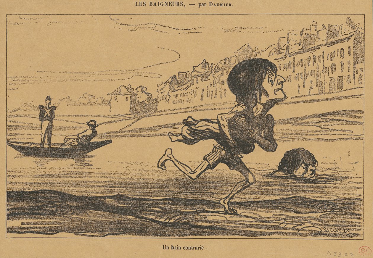 Een Verstoord Bad door Honoré Daumier