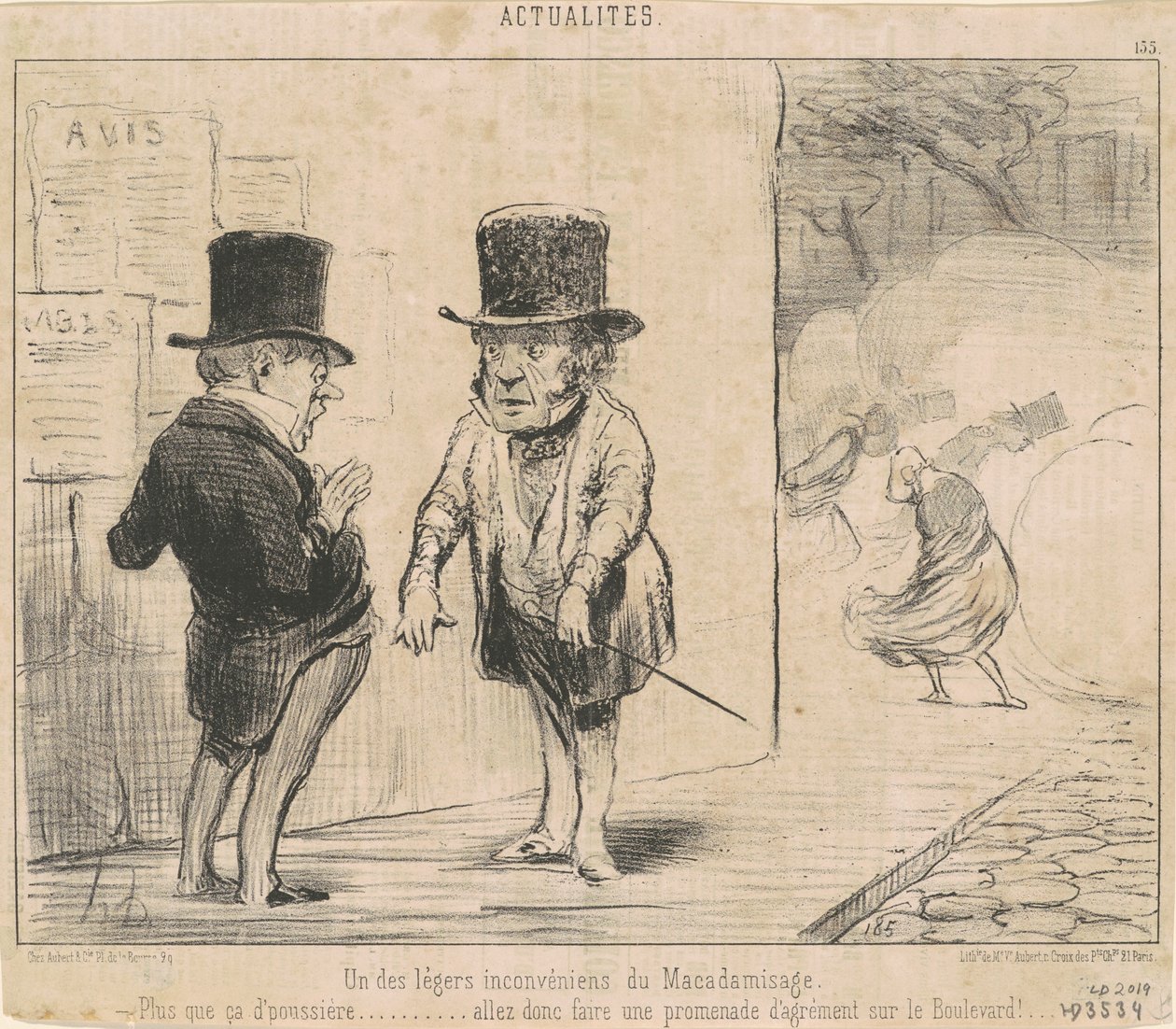 Een van de ongemakken van macadamisering door Honoré Daumier
