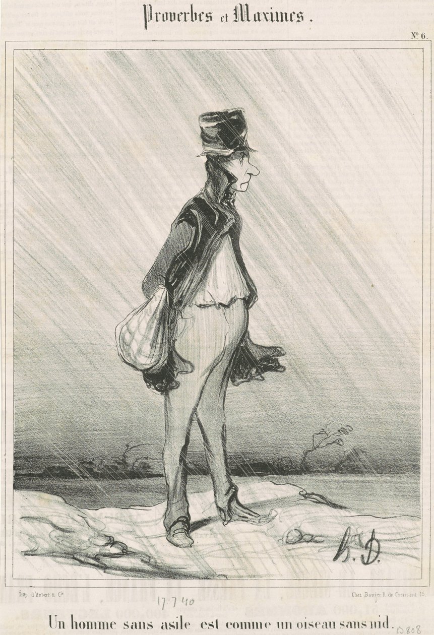 Een man zonder onderdak door Honoré Daumier
