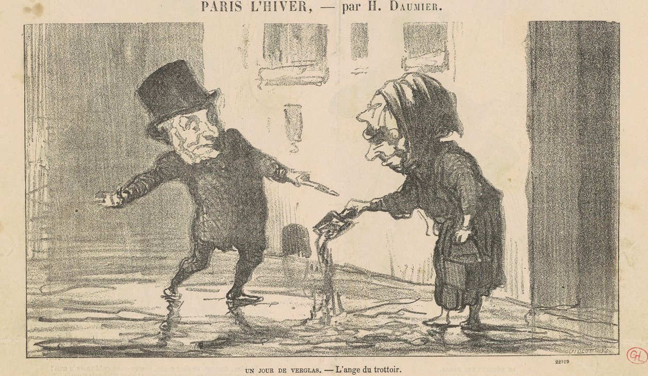 Een dag van ijzel door Honoré Daumier
