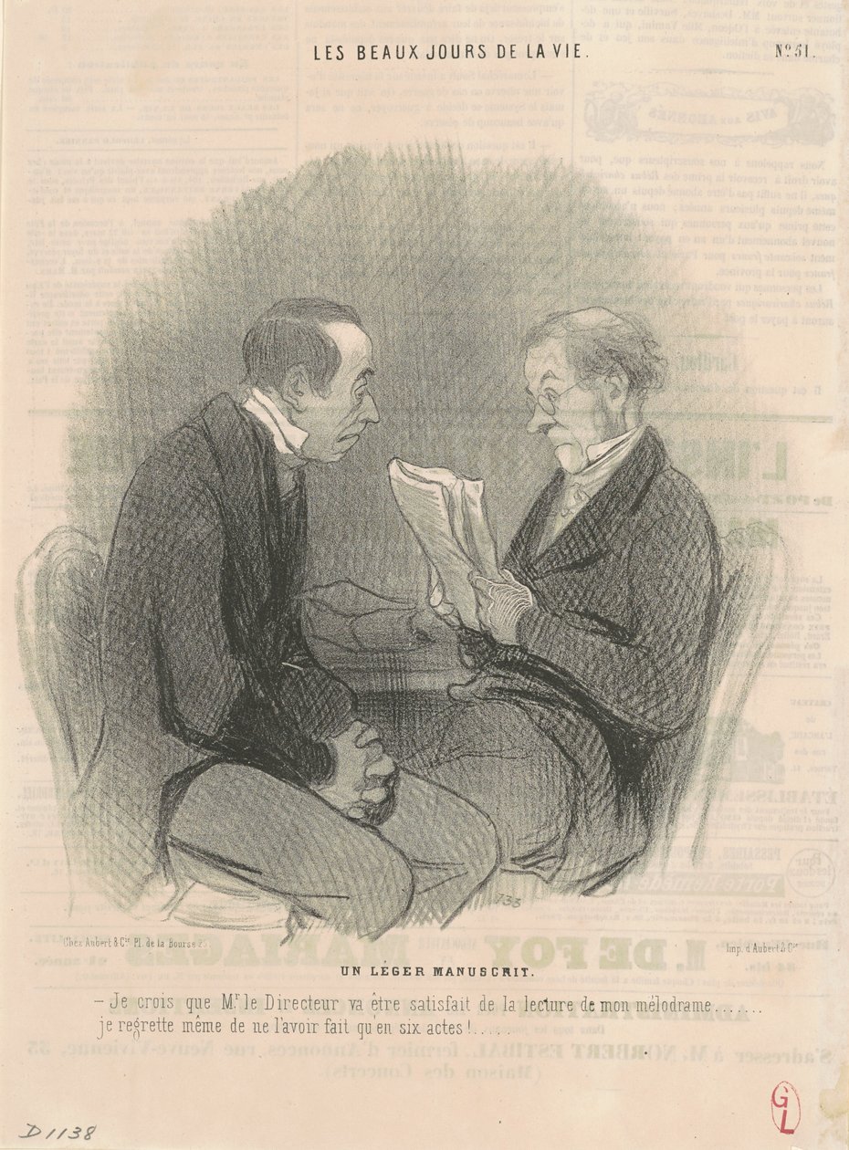 Een Licht Manuscript door Honoré Daumier