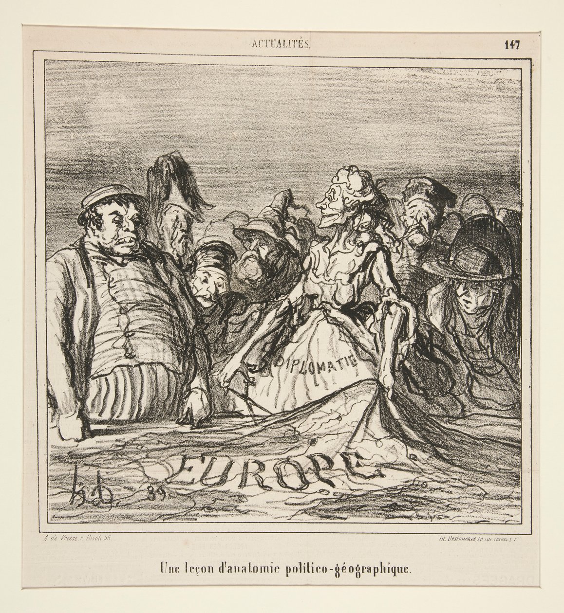 Une lecon d door Honoré Daumier