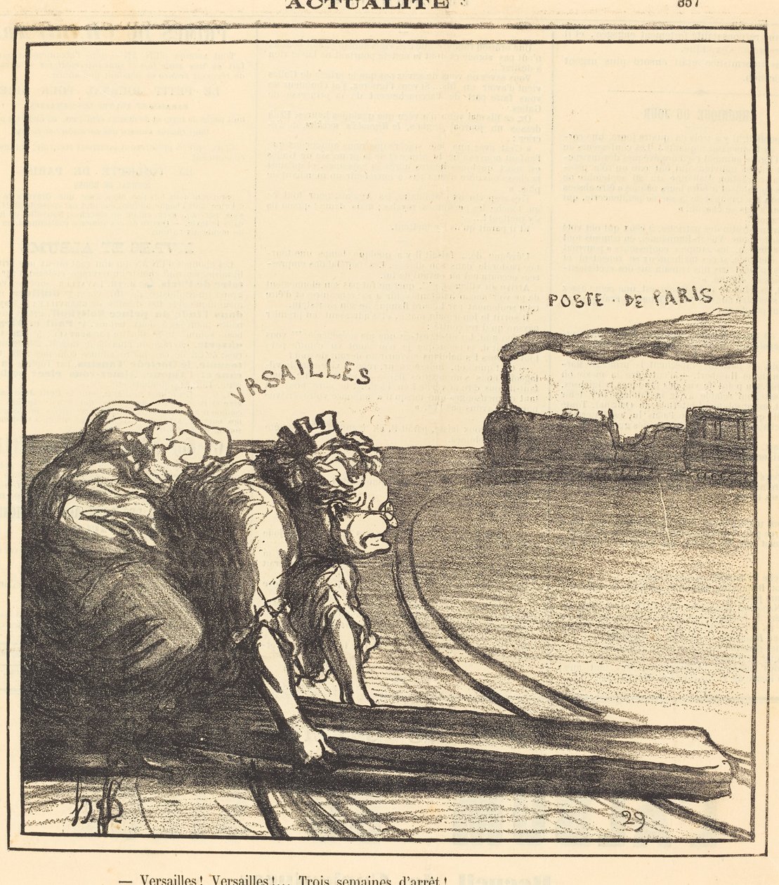 Versailles!... Drie weken stilstand! door Honoré Daumier