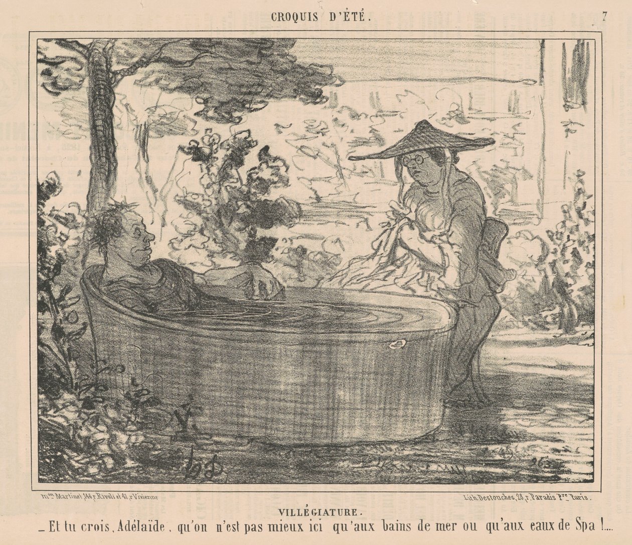 Vakantieverblijf door Honoré Daumier