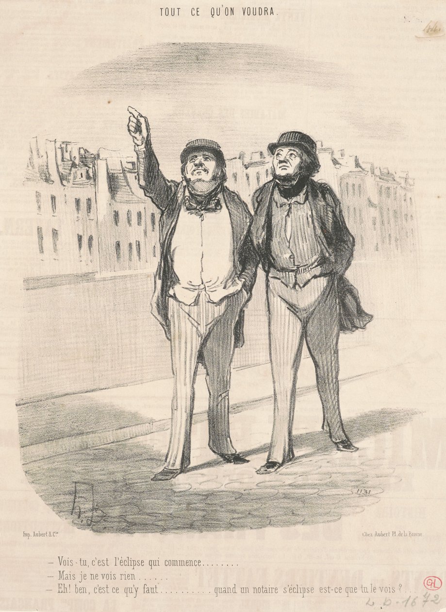 Zie je, de zonsverduistering begint ... door Honoré Daumier