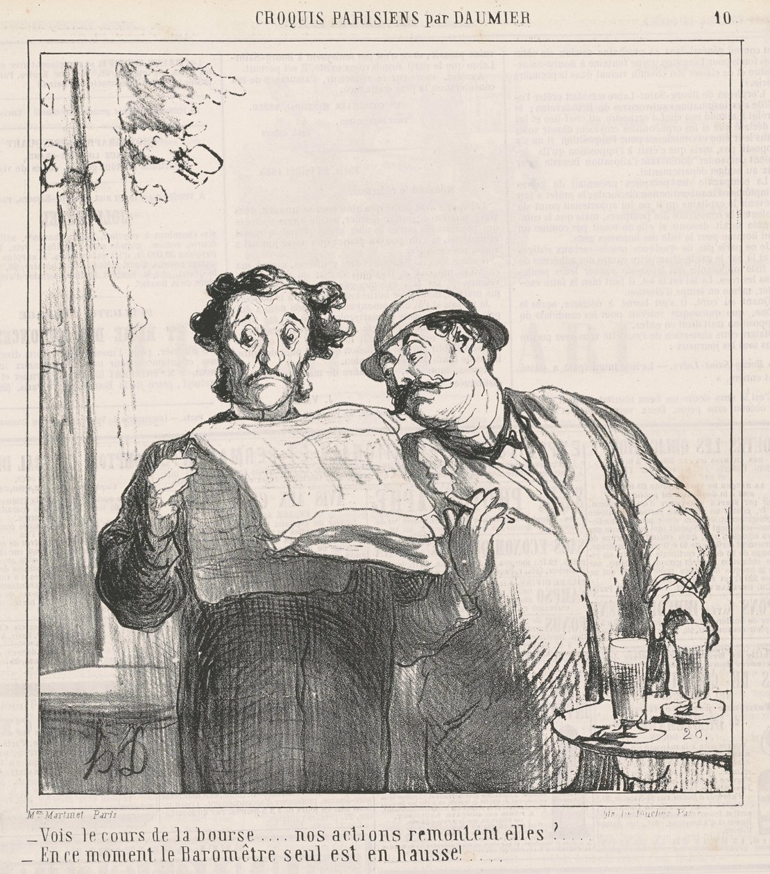 Zie de beurskoers door Honoré Daumier