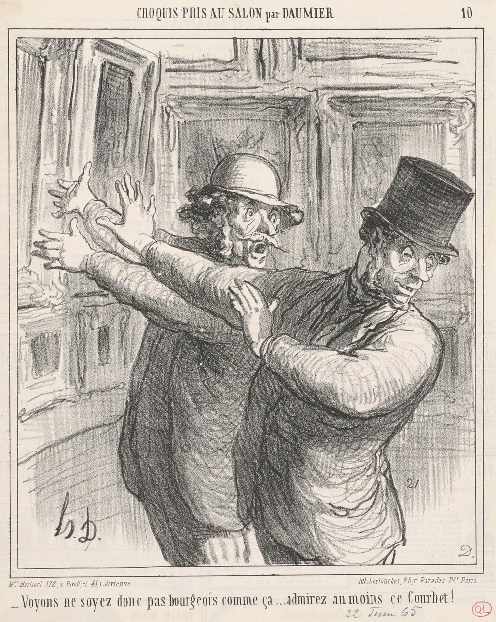 Laten we zien... bewonder tenminste deze Courbet! door Honoré Daumier