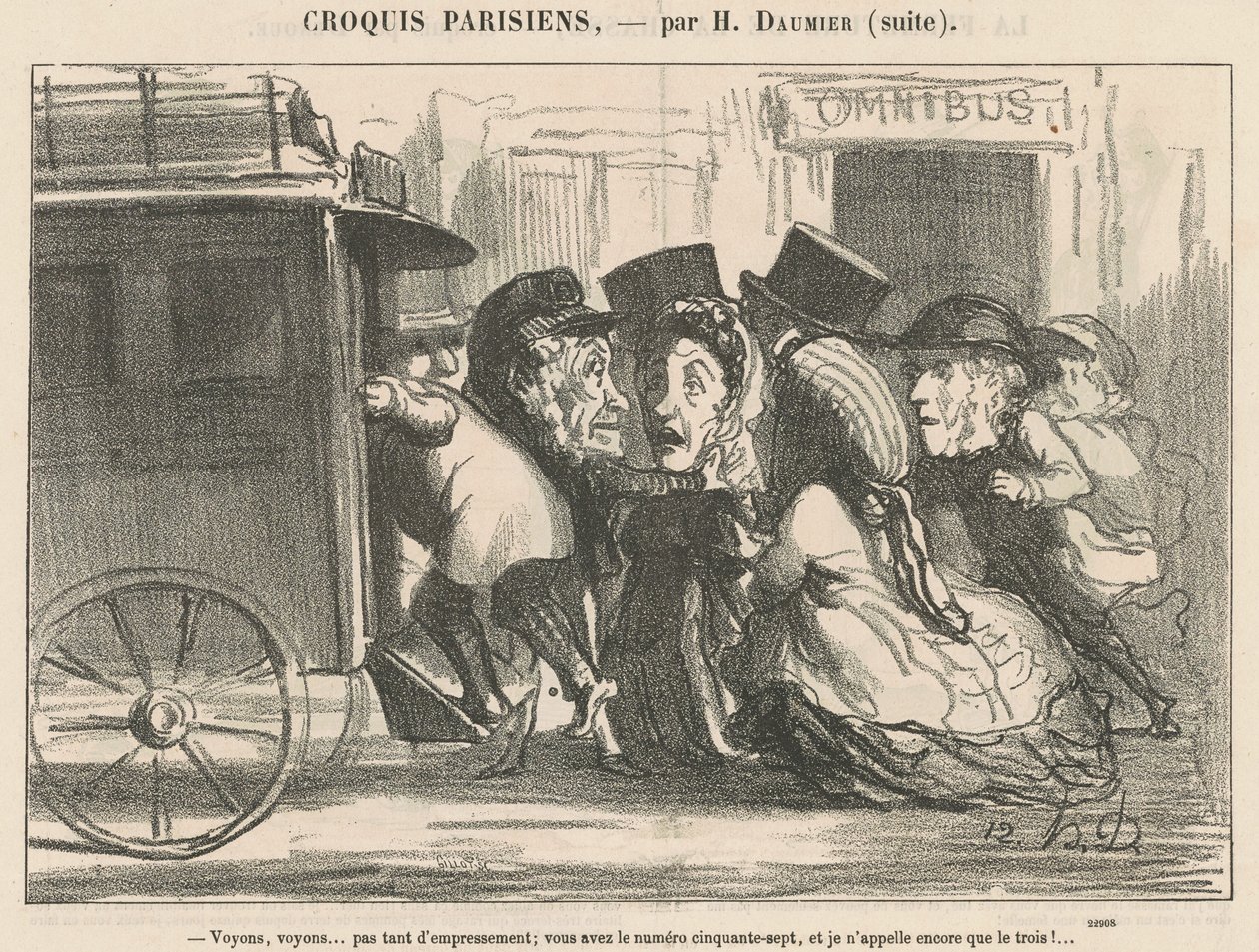 Laten we zien... niet zo haastig... door Honoré Daumier