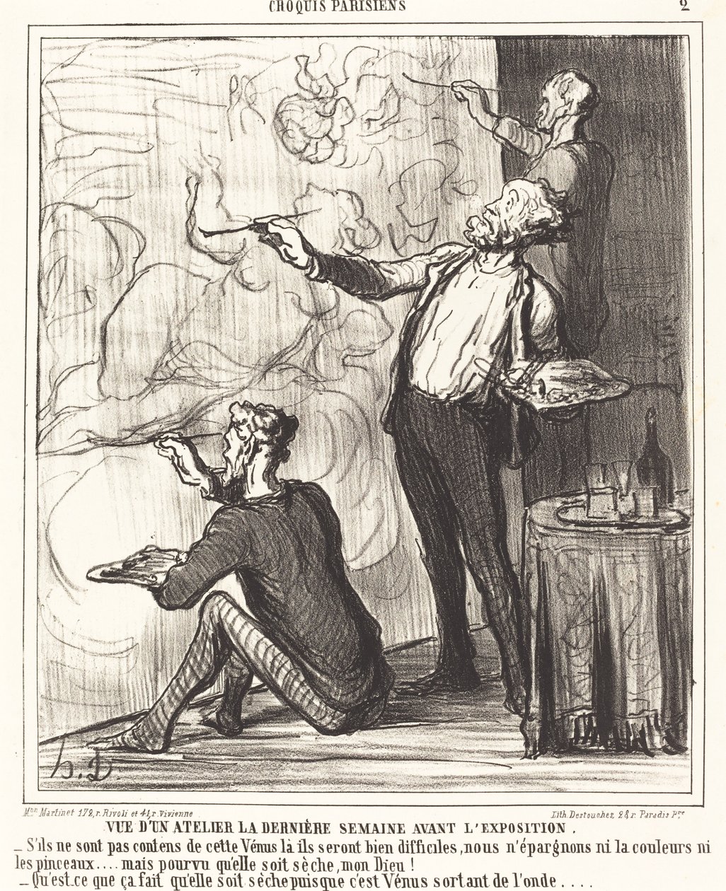 Zicht op een atelier... voor de tentoonstelling door Honoré Daumier
