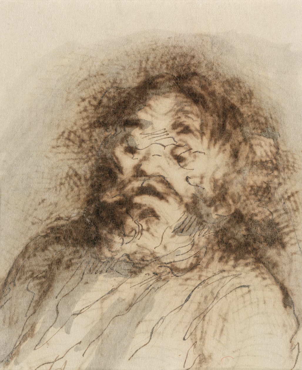 Man met baard door Honoré Victorin Daumier