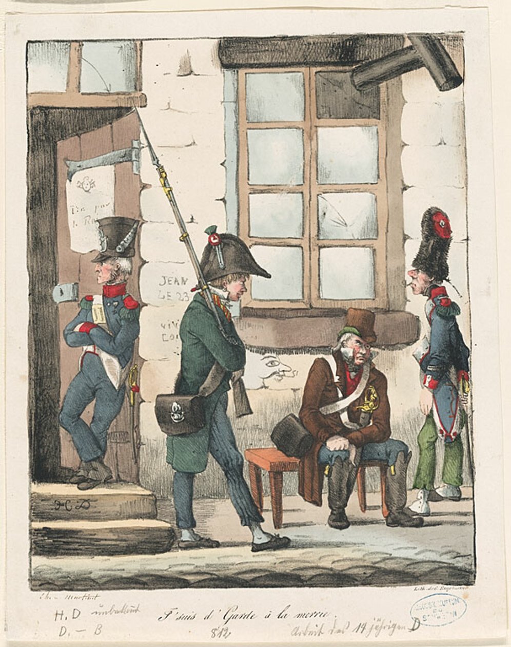 "Ik bewaak het stadhuis" door Honoré Victorin Daumier