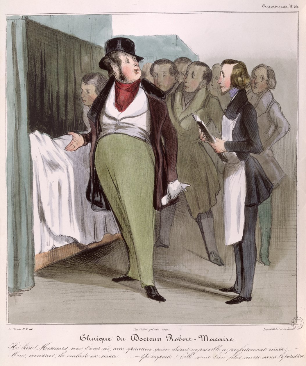 De kliniek van Dr. Robert-Macaire door Honoré Daumier