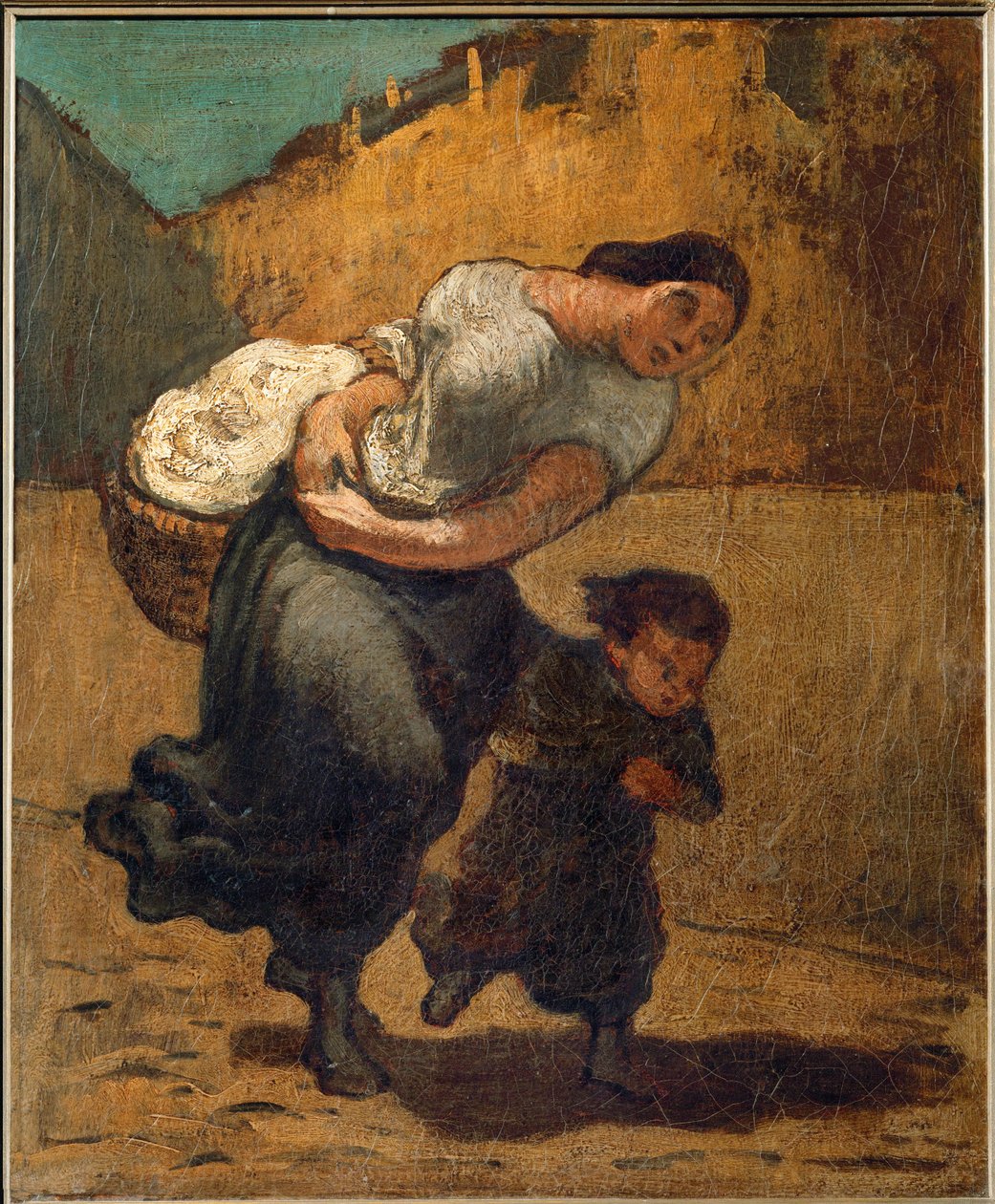 De last ... (olieverf op doek) door Honoré Daumier