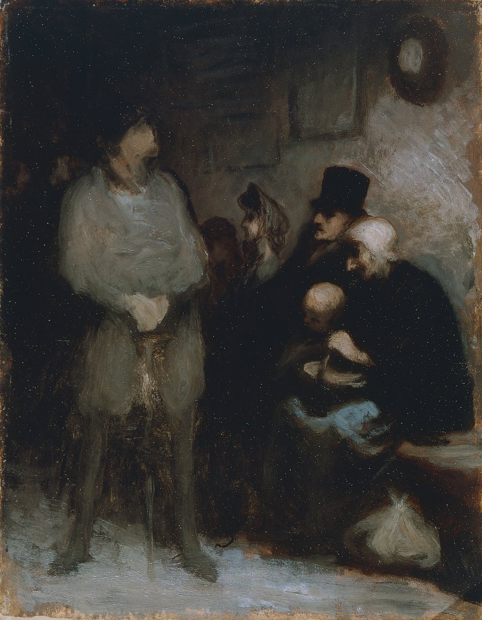 De wachtkamer door Honoré Daumier