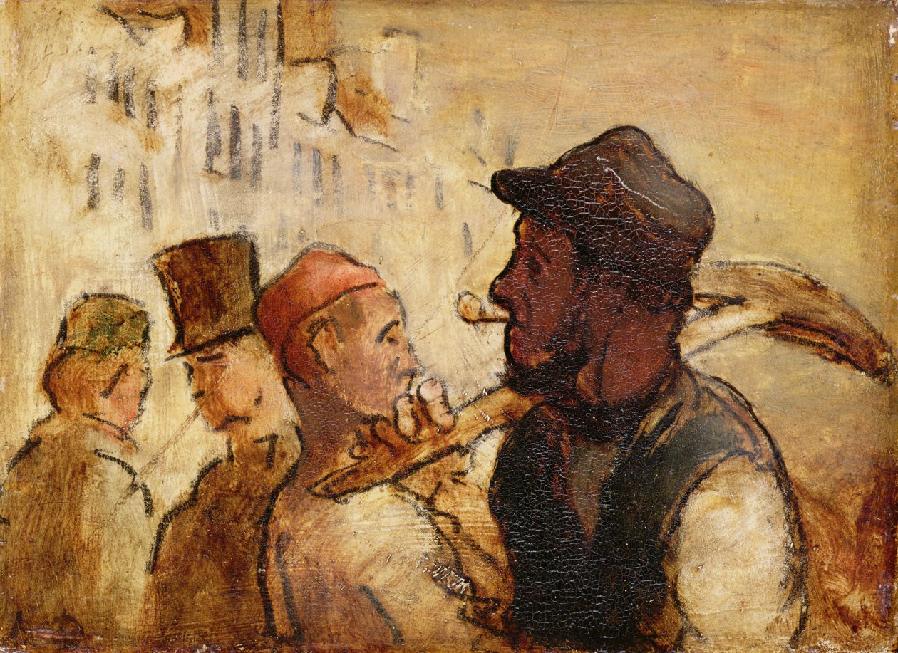 Arbeiders op straat door Honoré Daumier