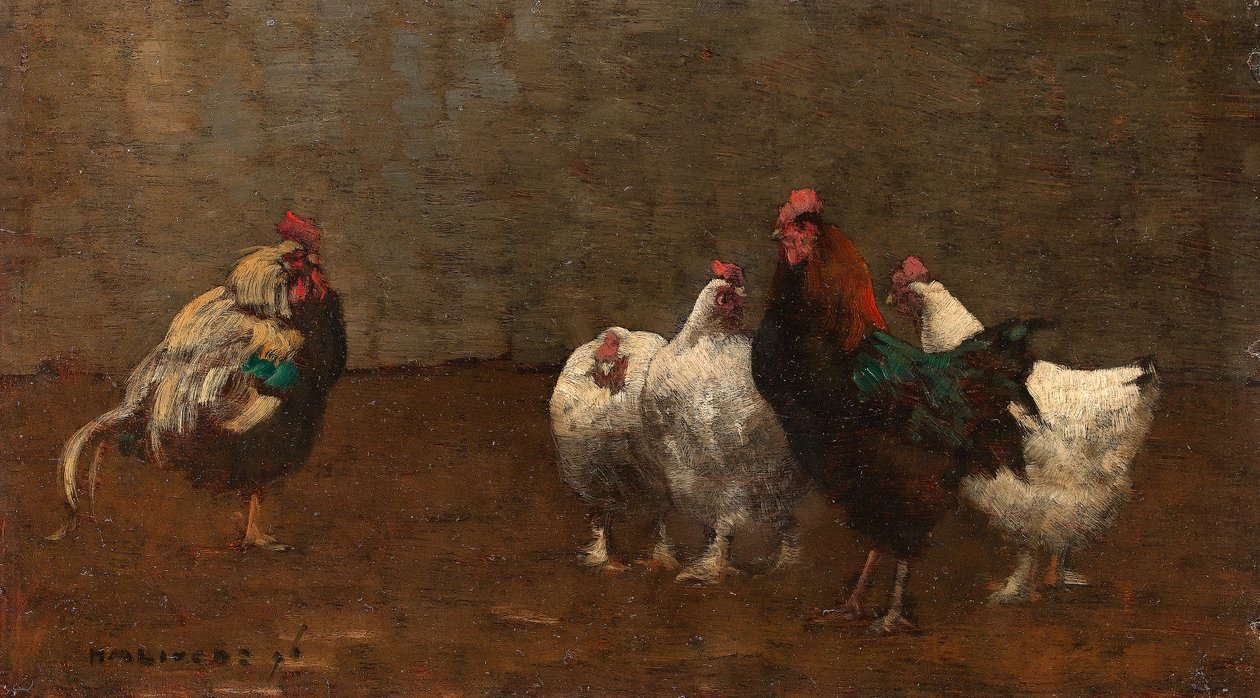 Kippen, 1896 door Horace Mann Livens