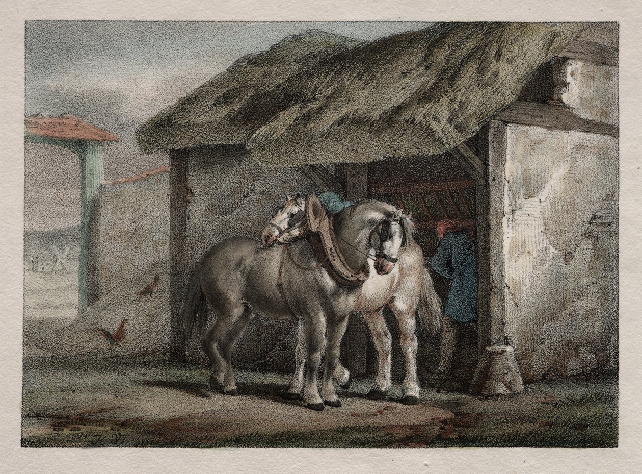 Boerenpaard door Emile Jean Horace Vernet