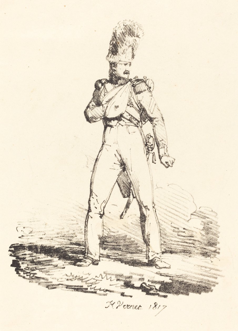 Grenadier door Emile Jean Horace Vernet