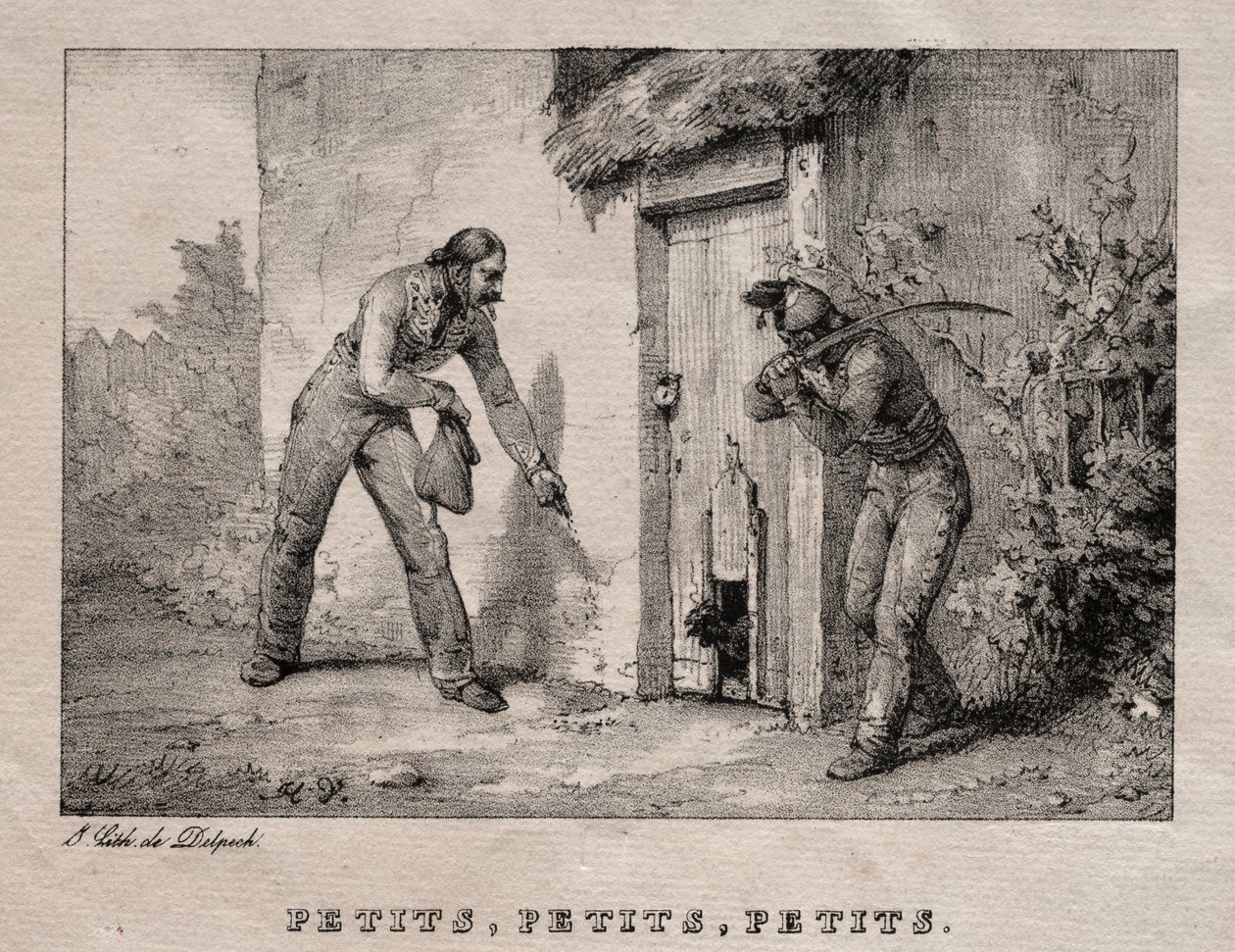 Plunderaars (Maraudeurs. Petits! Petits! Petits!) door Emile Jean Horace Vernet