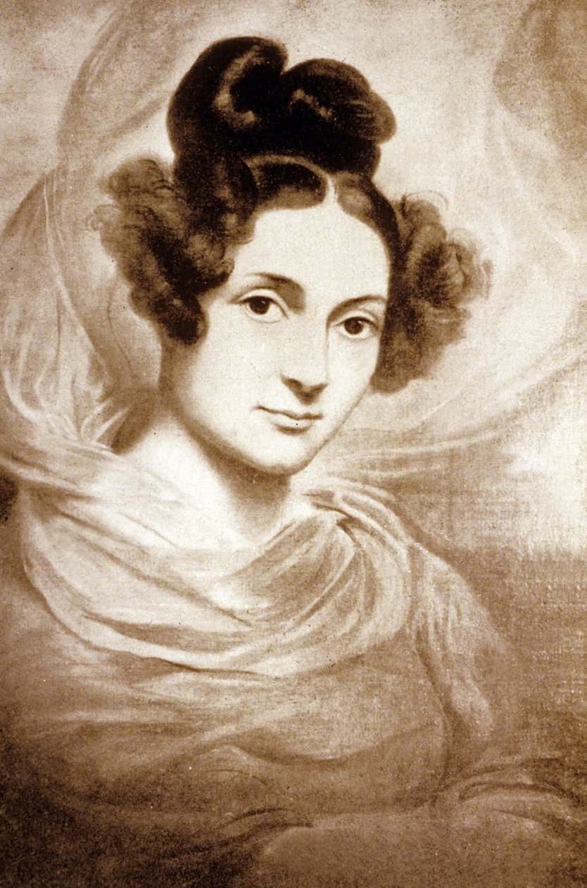 De Gravin van Saint Aulaire (gravure) door Emile Jean Horace Vernet