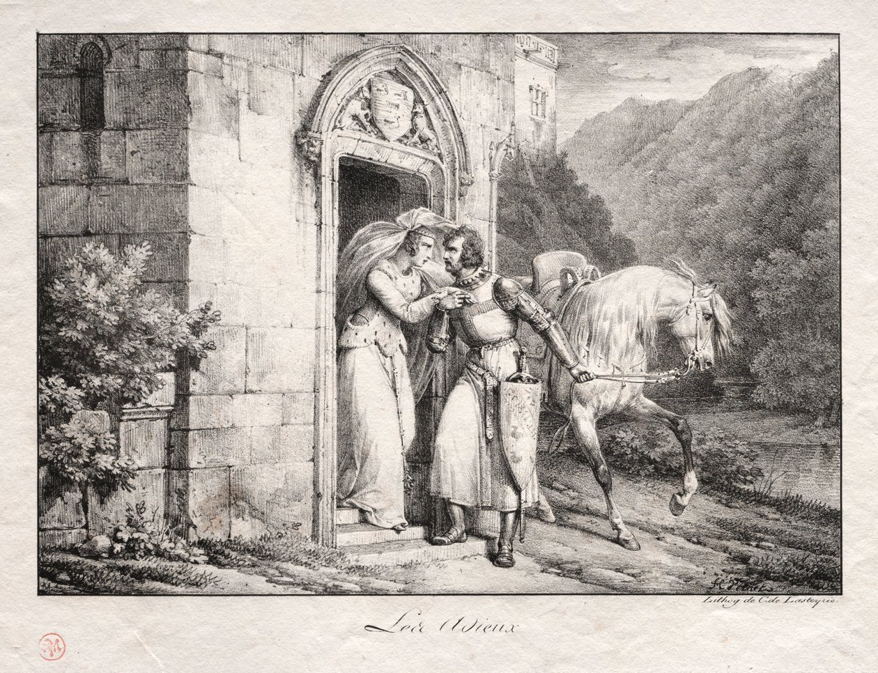 De afscheidsgroeten door Emile Jean Horace Vernet
