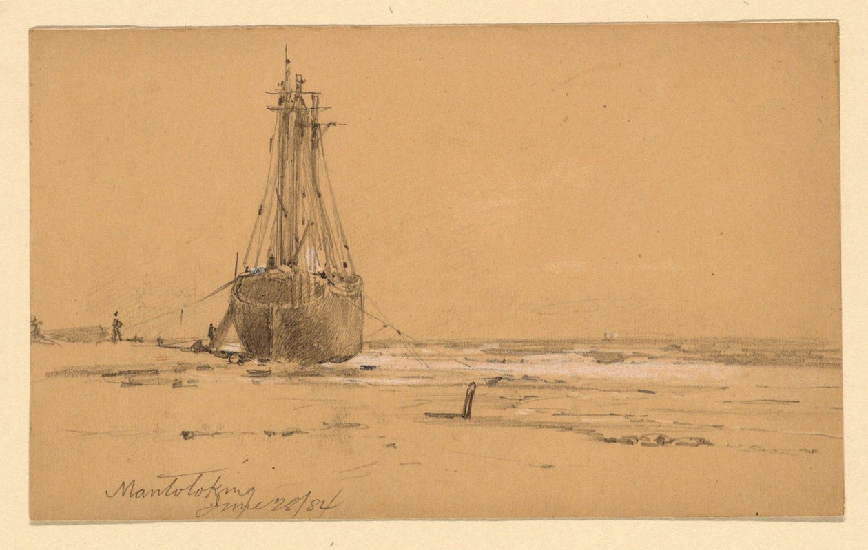 Aan de kust in Mantoloking door Howard Russell Butler