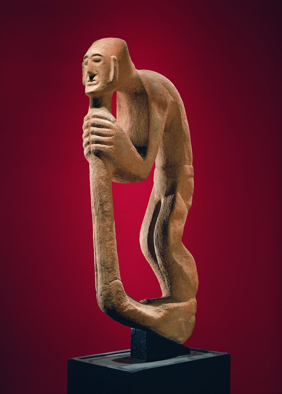 Gebochelde met een staf door Huastec Culture Huastec Culture
