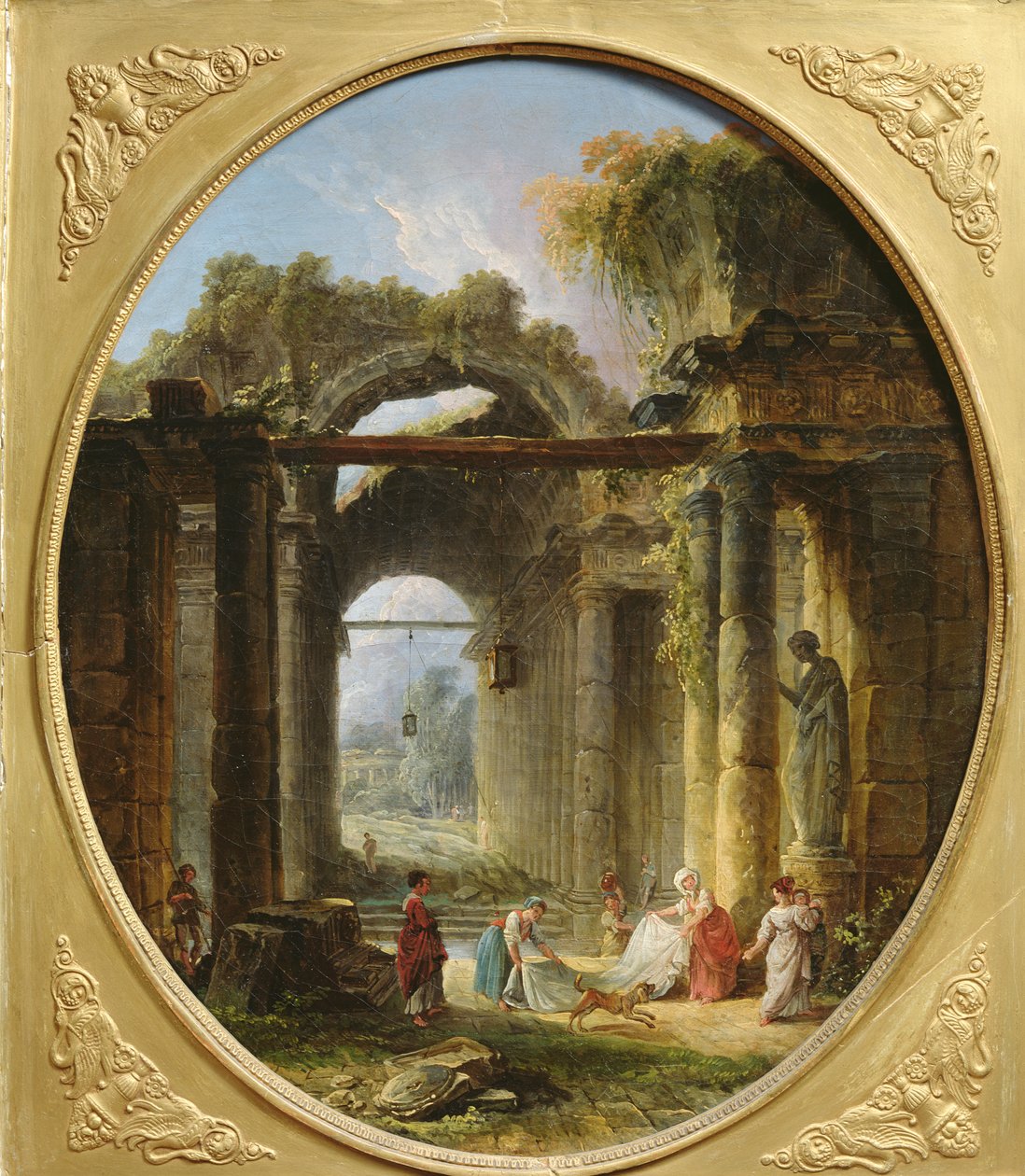 Oude ruïnes in Rome door Hubert Robert