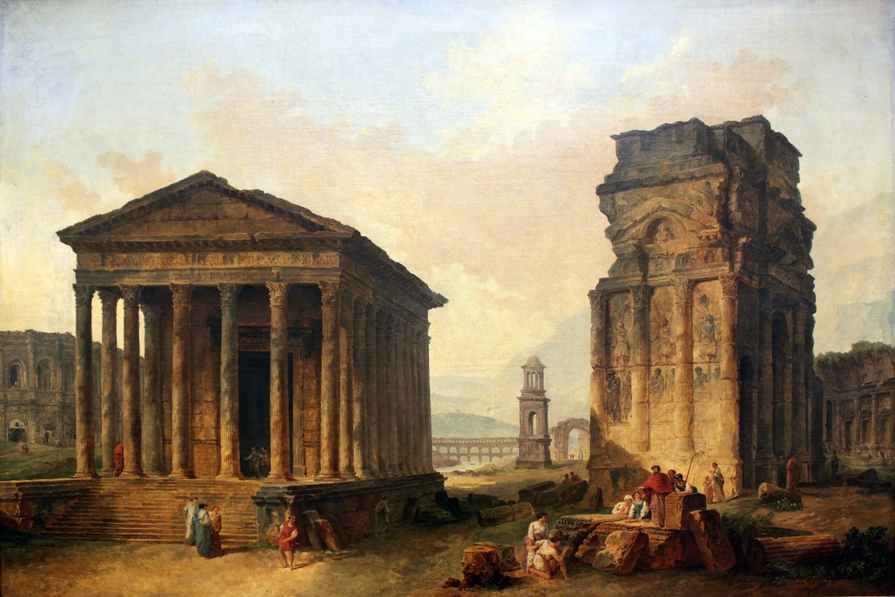 De Ruïnes van Nîmes, Orange en Saint-Rémy-de-Provence door Hubert Robert
