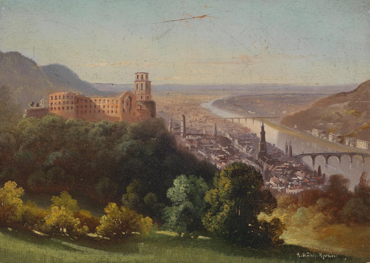 Uitzicht op Heidelberg door Hubert Sattler