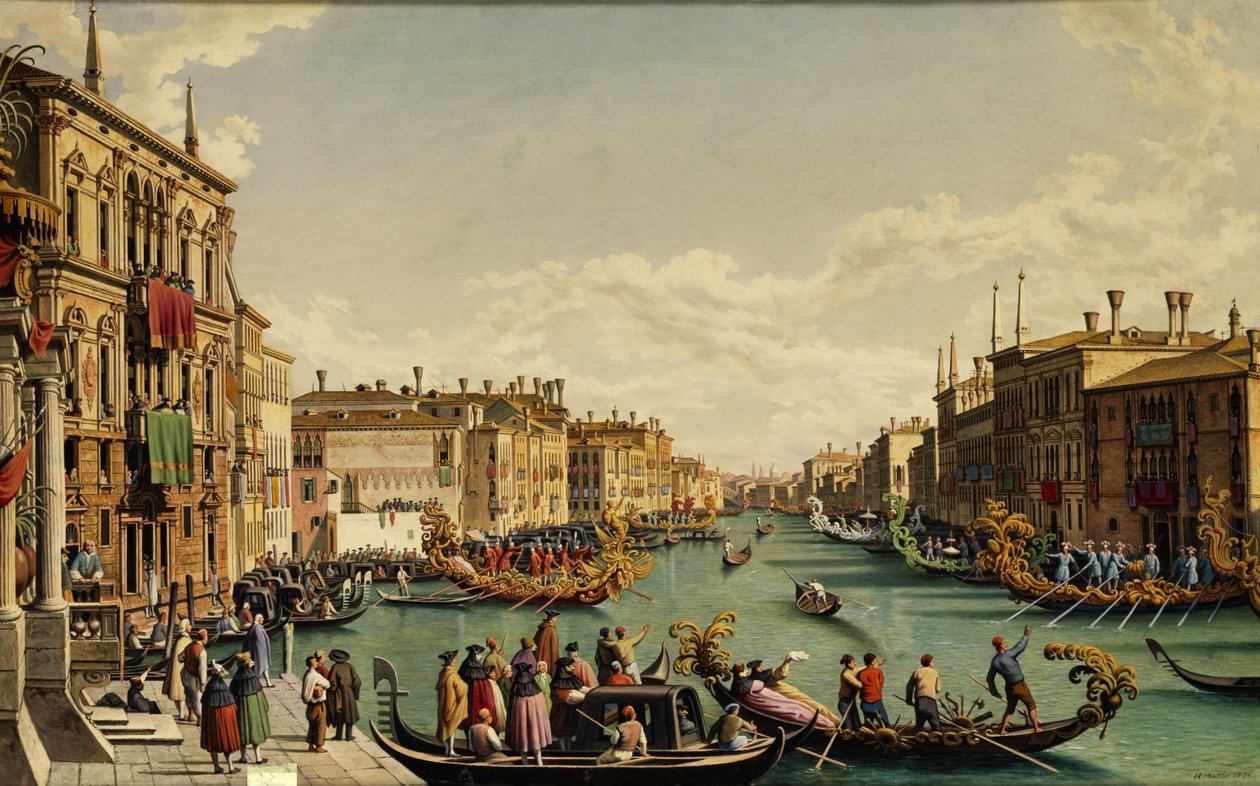 Het Redentore-feest in Venetië door Hubert Sattler