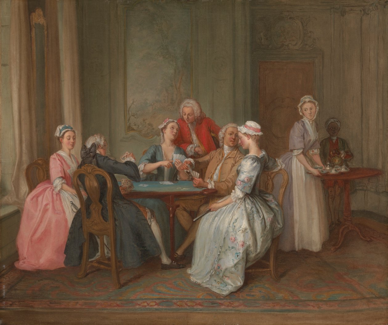 Een Spelletje Quadrille door Hubert Francois Gravelot
