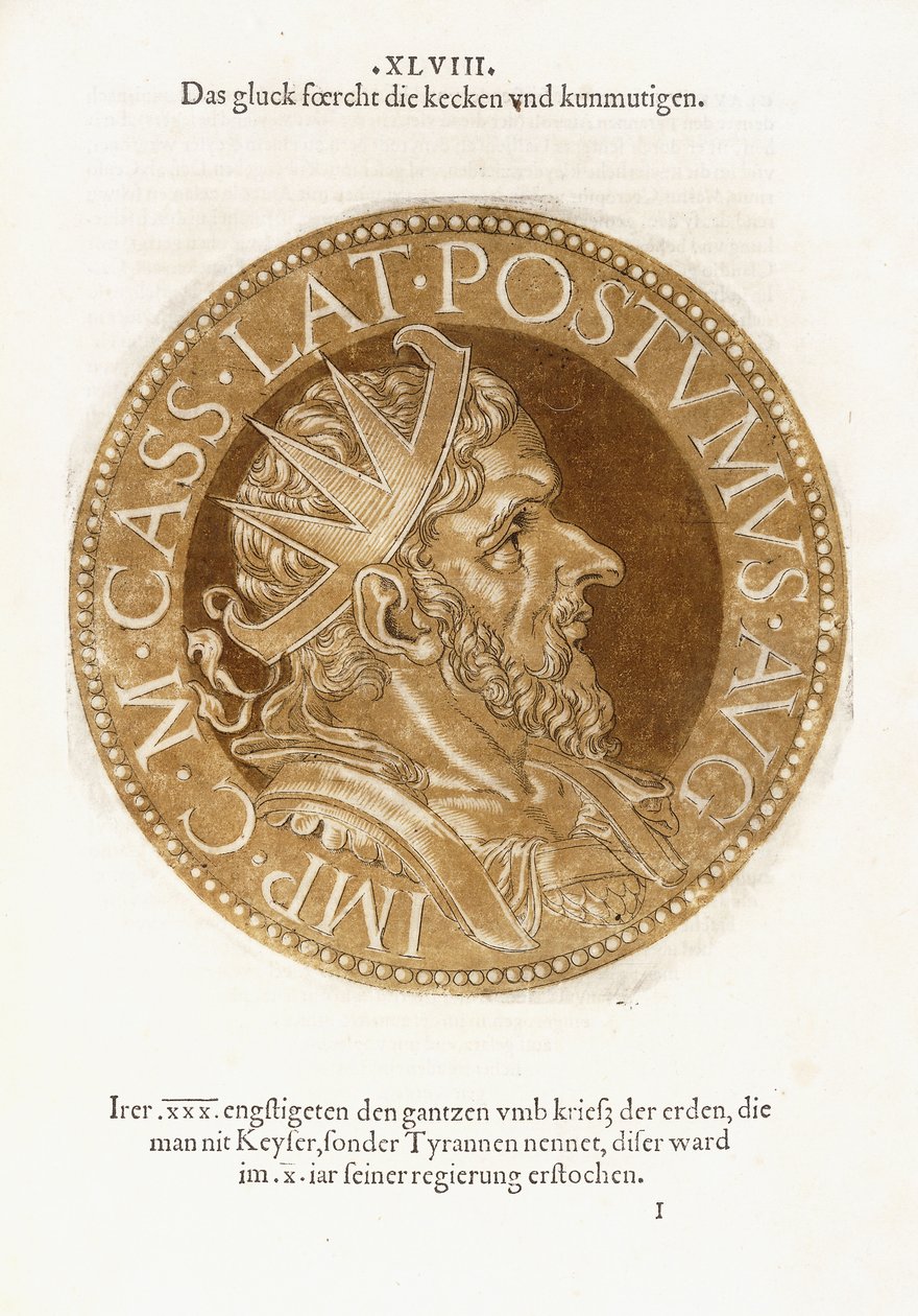 Marcus Cassianus Latinus Postumus door Hubert Goltzius