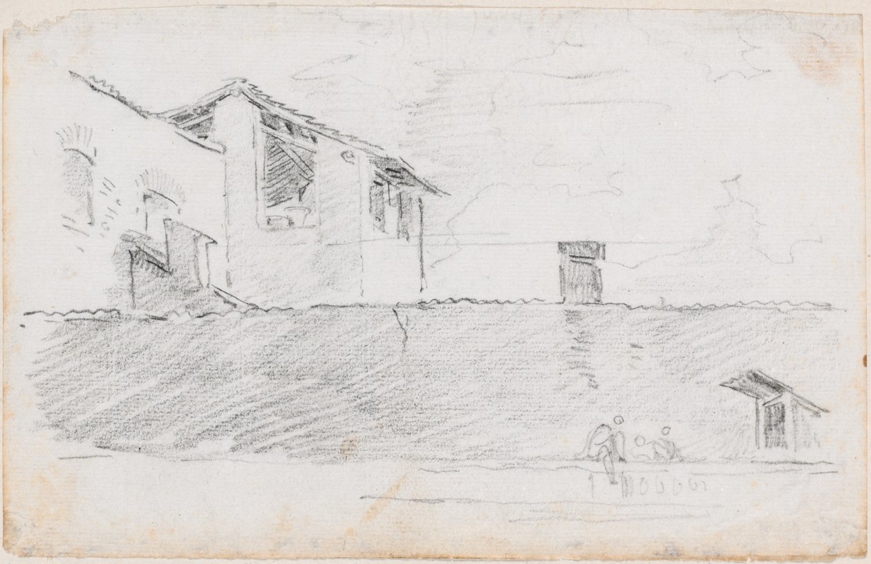 Daken achter een Muur door Hubert Robert