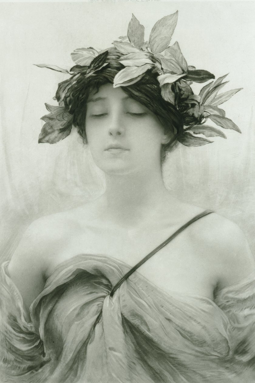 Daphne (gemengde techniek gravure) door Hubert von Herkomer