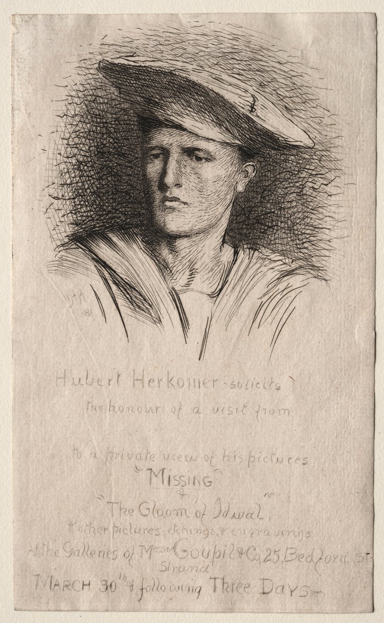 Hoofd van een jonge man door Hubert von Herkomer