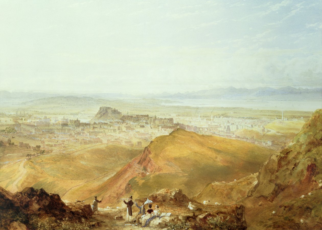Uitzicht op Edinburgh vanaf Arthur