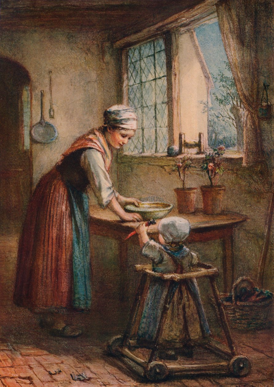 De jonge moeder, ca. 1887 door Hugh Carter