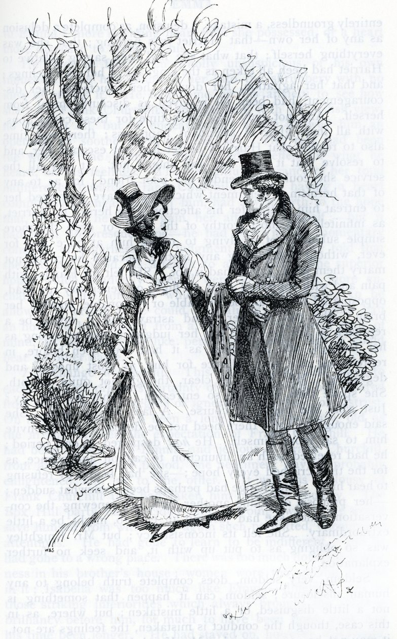 Emma en Mr Knightley (illustratie) door Hugh Thomson