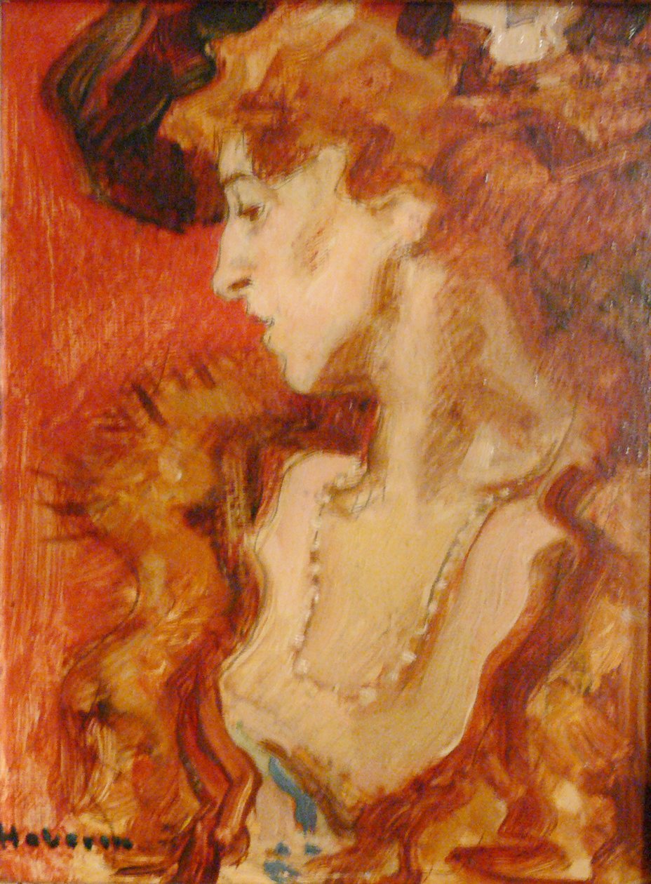 De rode dame door Hugo von Habermann