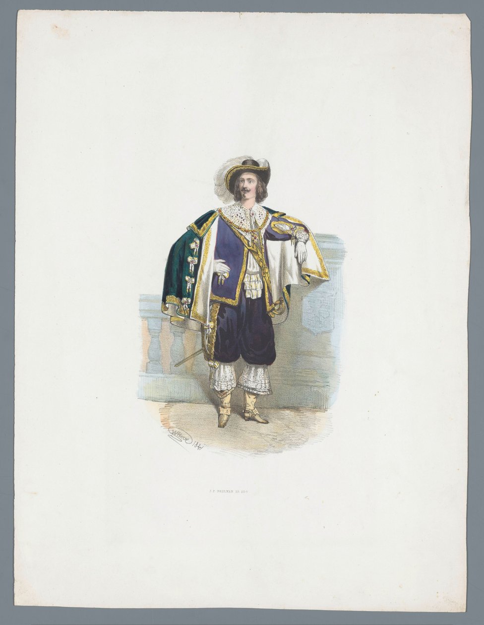 Man in historisch kostuum door Huib van Hove Bz