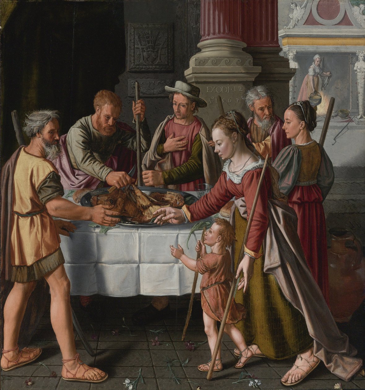Het eerste paasfeest door Huybrecht Beuckelaer