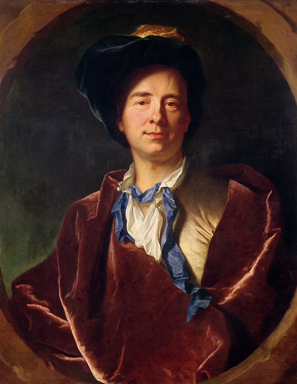 Portret van Bernard le Bovier de Fontenelle (1657-1757) door Hyacinthe Francois Rigaud