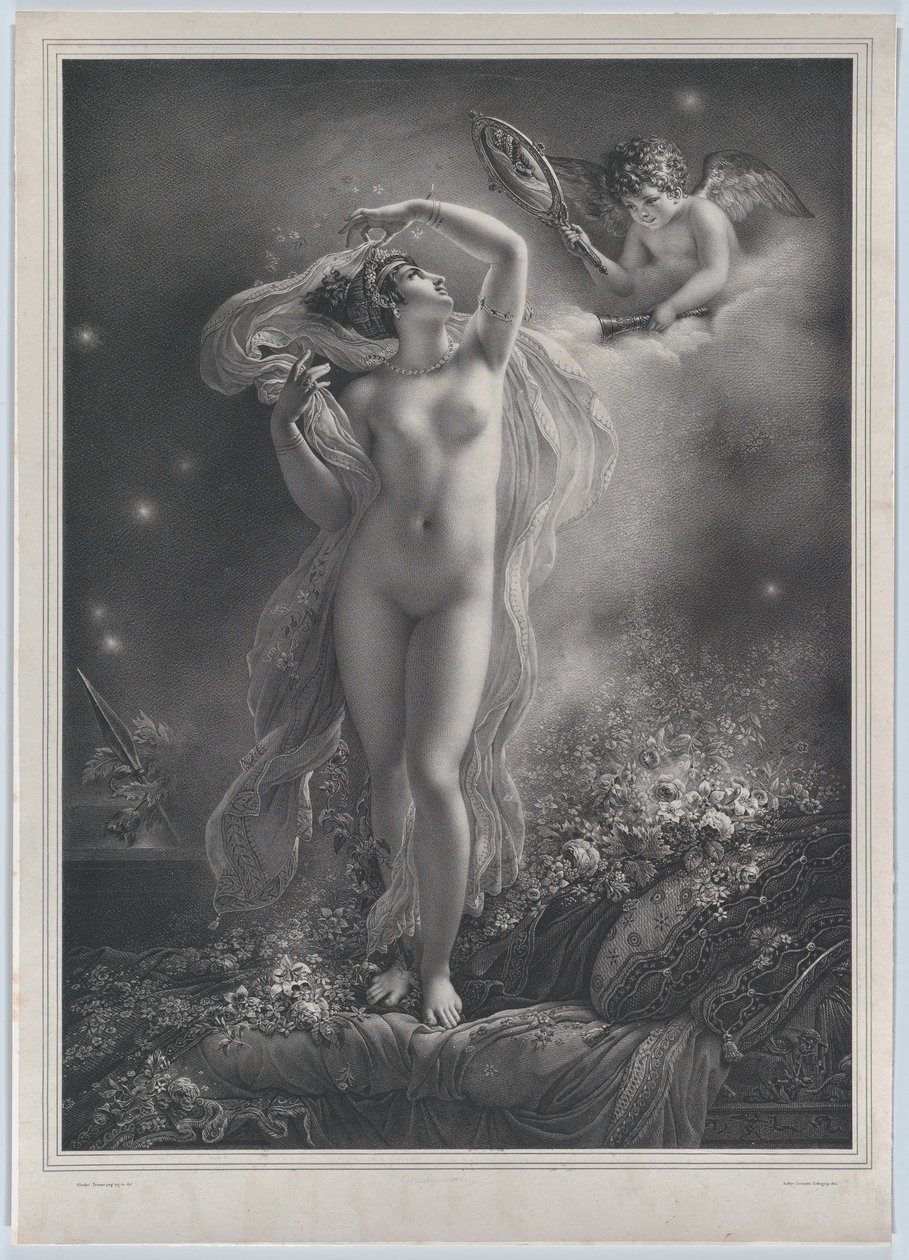 Danaë door Hyacinthe Louis Victor Jean Baptiste Aubry