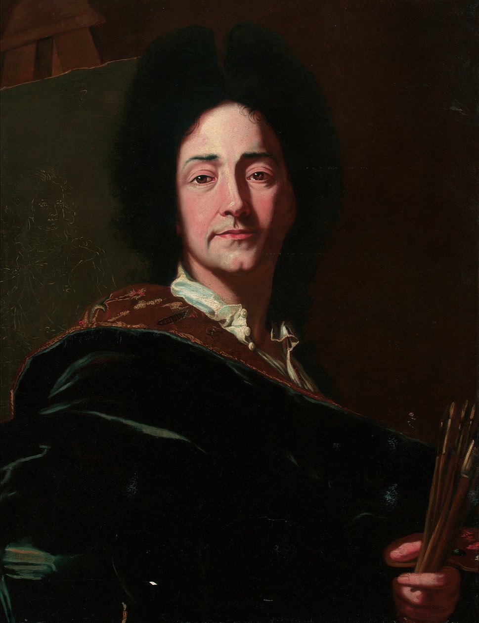Portret van de kunstenaar door Hyacinthe Francois Rigaud