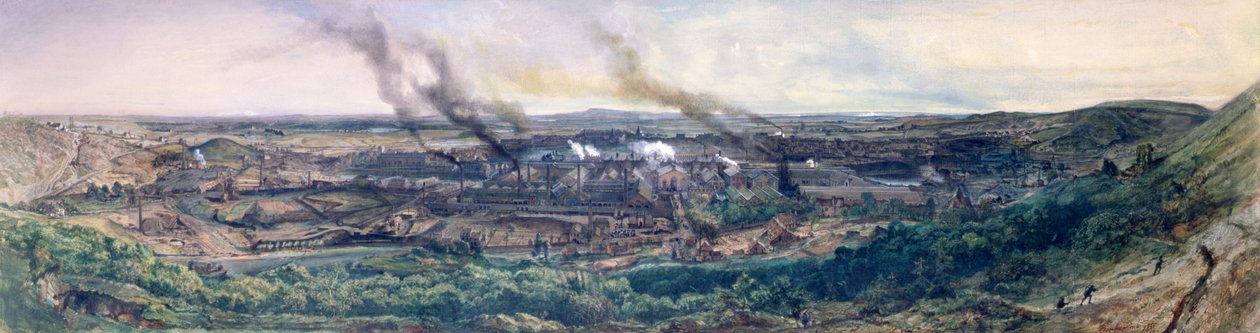 Fabrieken in Le Creusot in 1848 door Ignace Francois Bonhomme