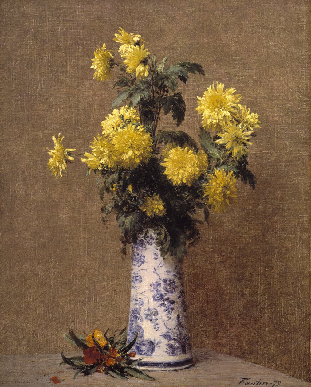 Chrysanten door Ignace Henri Jean Fantin Latour