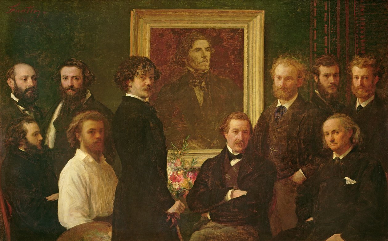 Hulde aan Delacroix door Ignace Henri Jean Fantin Latour