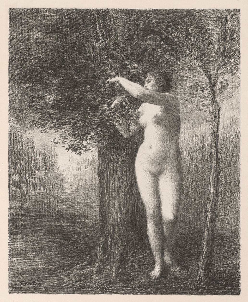 Eva, 1896 door Ignace Henri Jean Fantin Latour