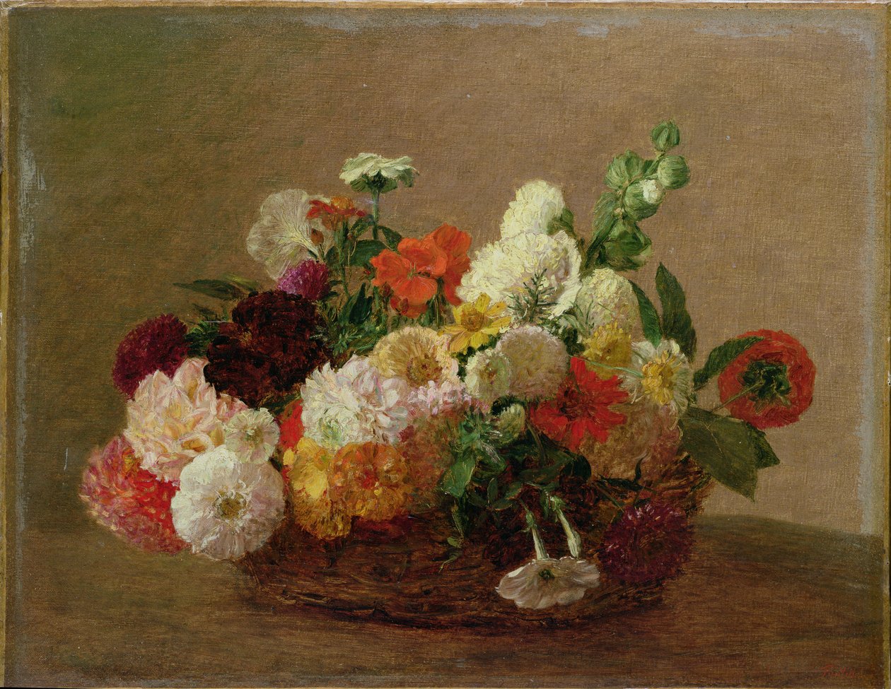 Bloemenstilleven door Ignace Henri Jean Fantin Latour